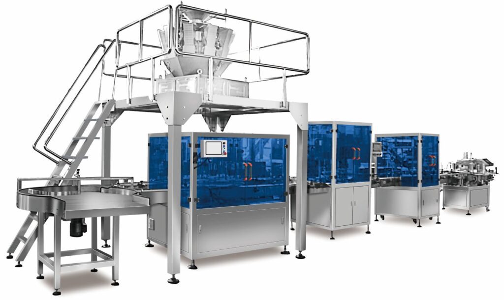 multihead weigher production line for granular products