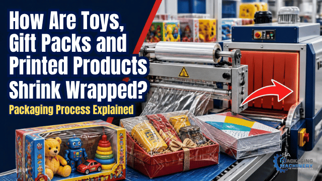 Toys, Gift Packs and Printed Products beign Shrink Wrapped