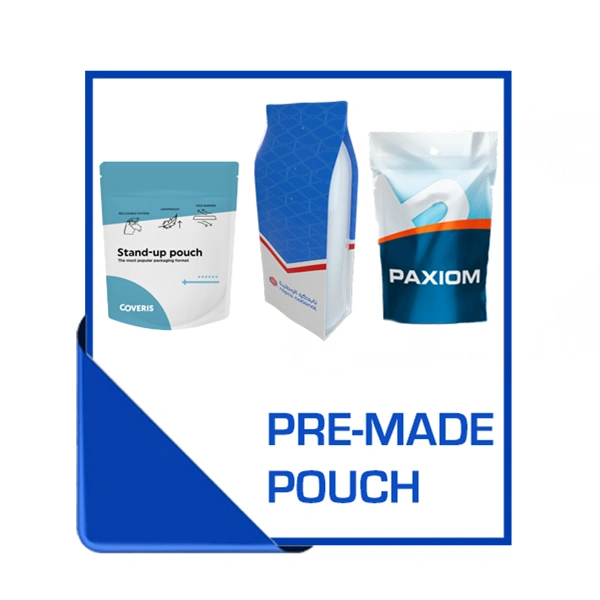Pre-made packaging pouches