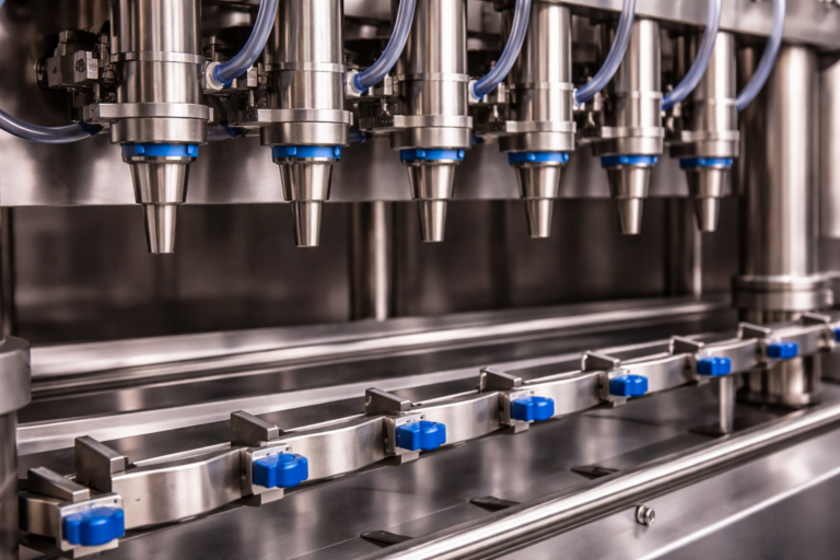 water bottle filler machine nozzle setup and bottle alignment system