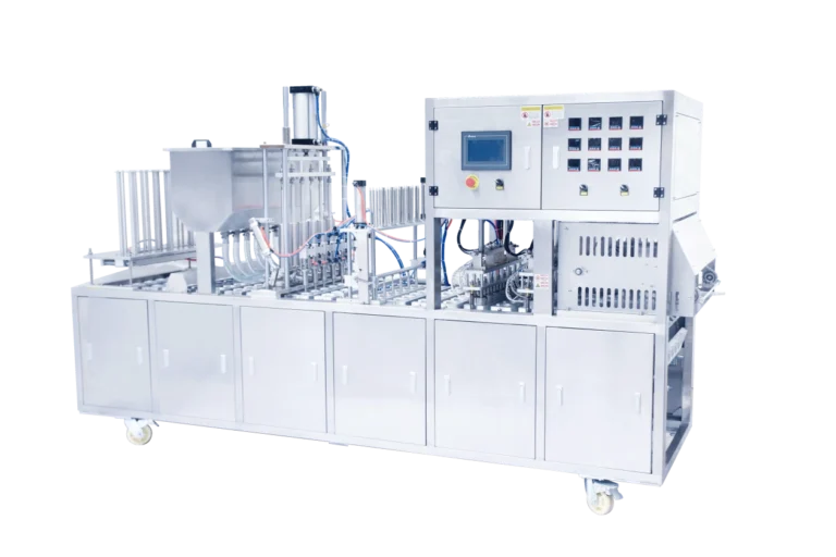 Cup fill and seal packaging machine