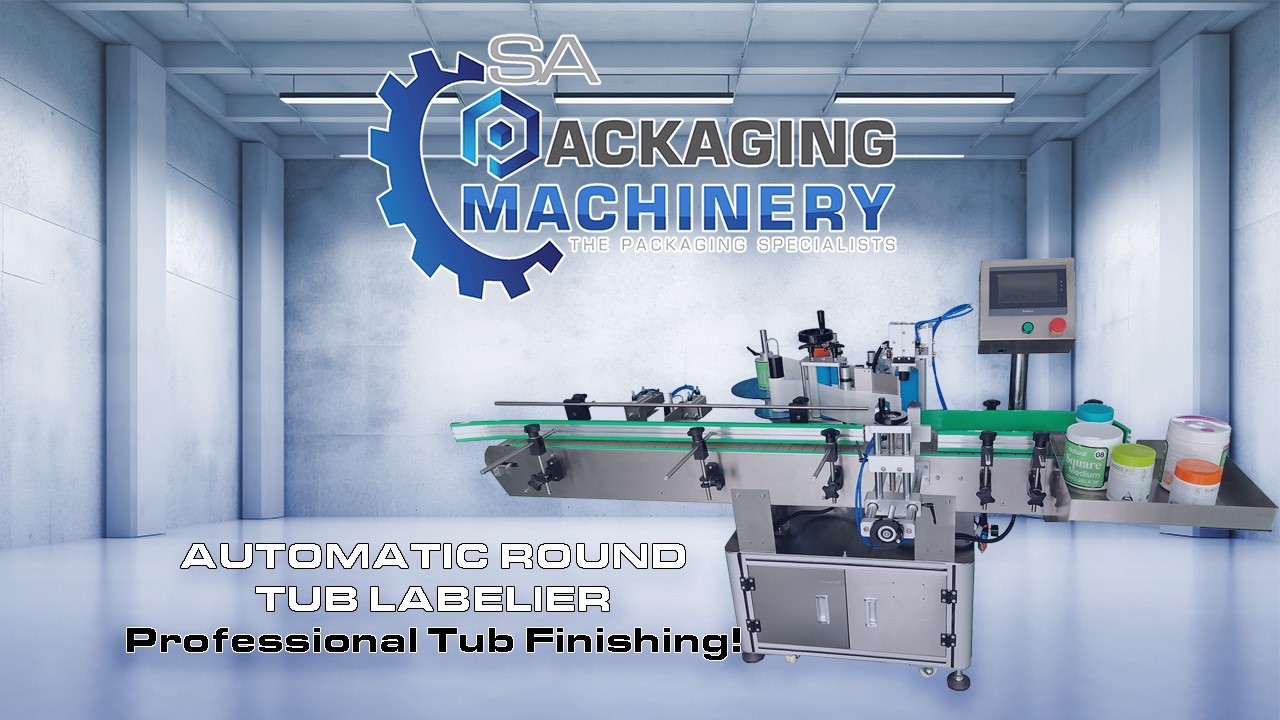 Round tub labelling machine