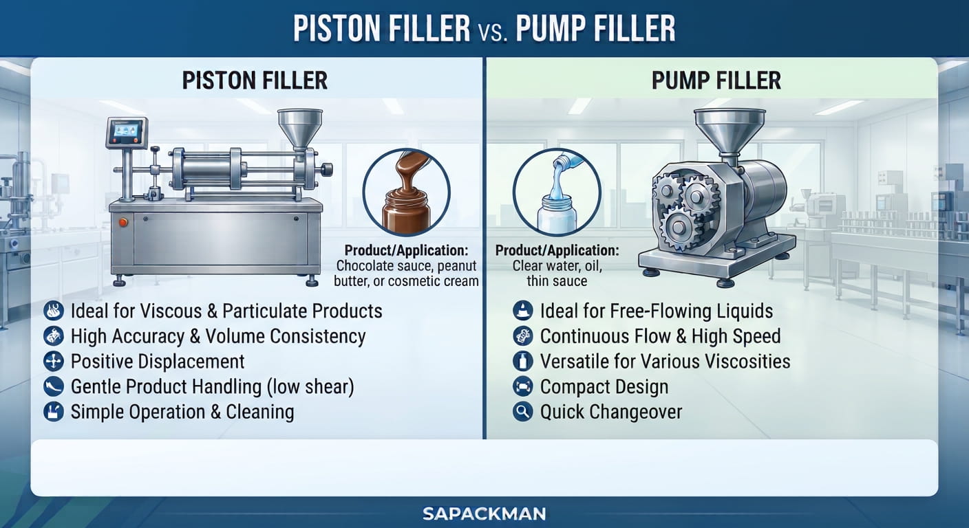Piston filler vs pump filler comparison