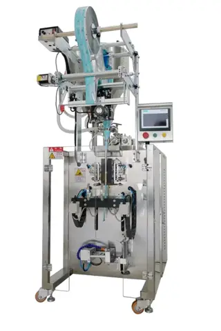 Liquid VFFS machine for shaped cosmetic sachets