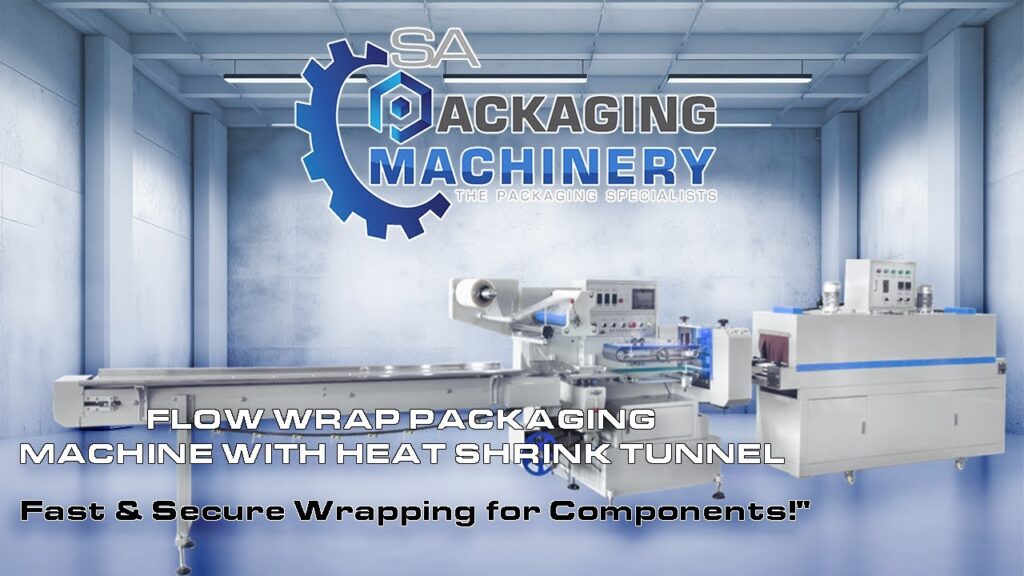 Flow wrap machine with heat shrink tunnel video still