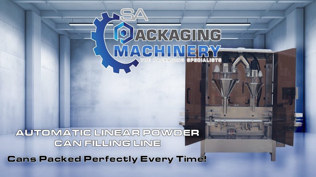 Automatic linear can filling line video still