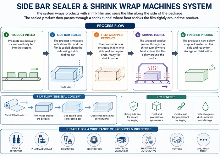 Side Bar Sealer and Shrink Wrap Machine Diagram